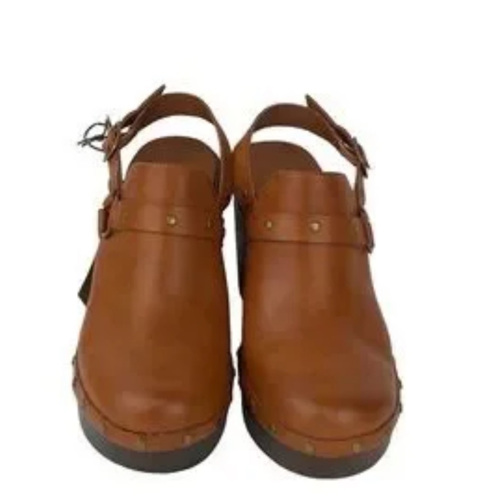 FRYE & CO. Fabry Clogs Cognac Brown NEW Women’s heel shoe Size 10 - Picture 3 of 7